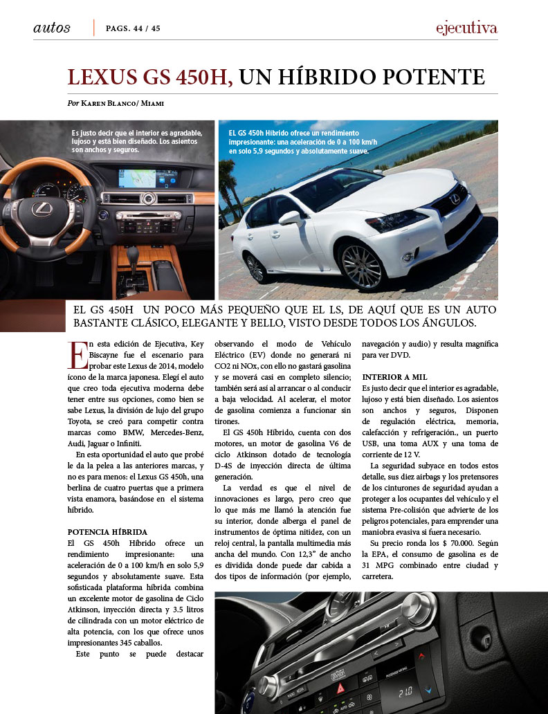 LEXUS GS 450H, UN HíBRIDO POTENTE
